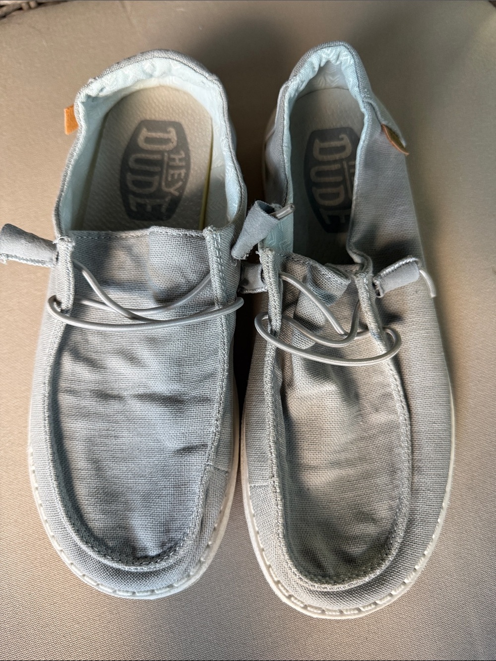 HeyDude Wendy Women's Canvas Slip-On Loafers light grey